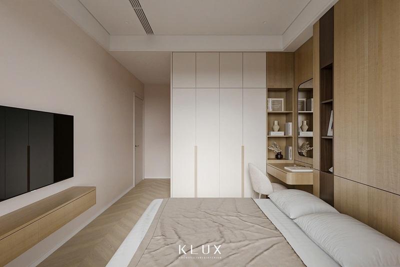 Các hệ tủ và kệ trang trí được làm bằng gỗ công nghiệp
