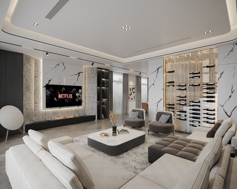 Thiết kế nội thất biệt thự phong cách hiện đại 