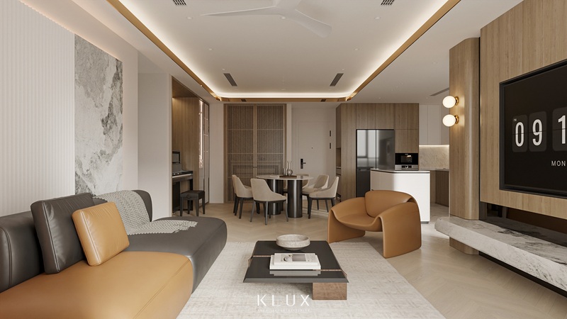 Thiết kế nội thất nhà chung cư 90m2 bố trí nội thất phù hợp công năng