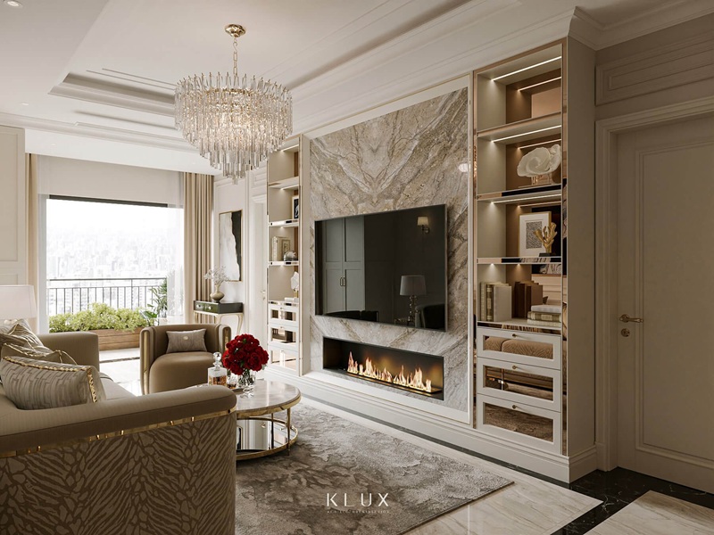 Thiết kế nội thất căn hộ chung cư 100m2 phong cách Luxury 
