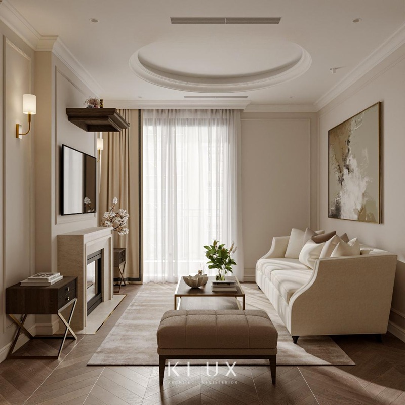 Thiết kế nội thất chung cư 100m2 tân cổ điển 