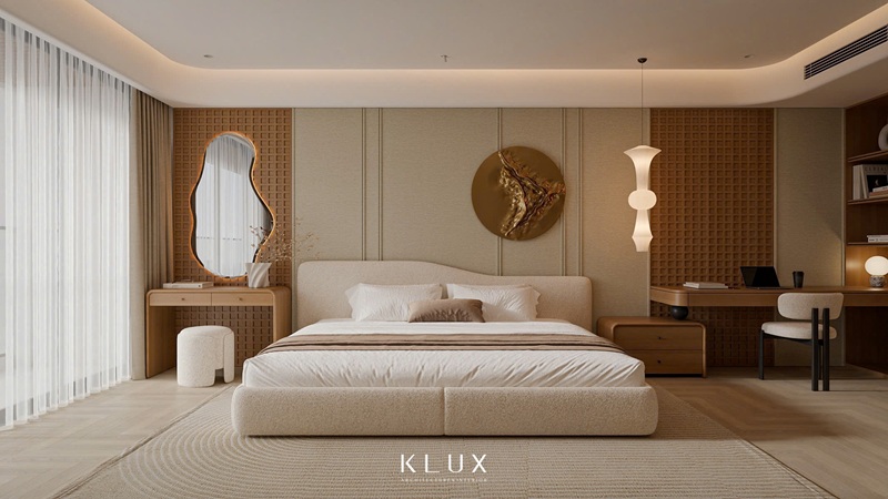 Thiết kế nội thất không gian phòng ngủ master căn hộ Penthouses 