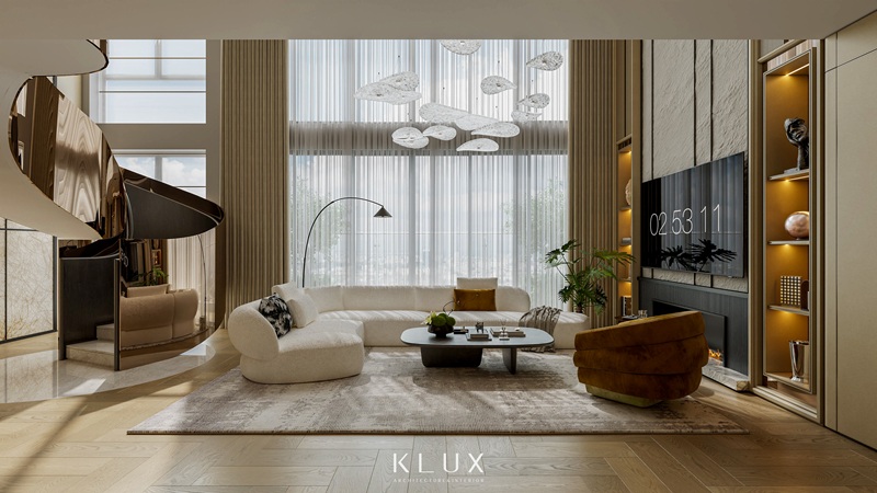 Thiết kế nội thất căn hộ duplex sử dụng các vật liệu cao cấp 