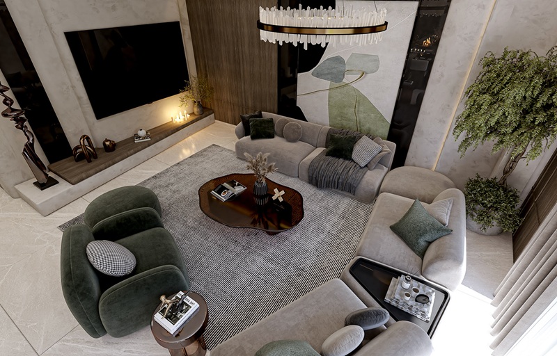 Thiết kế nội thất Modern Luxury ưu tiên đường thẳng, nhấn mạnh vào sự tinh tế 