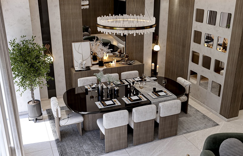 Mẫu thiết kế nội thất biệt thự phong cách Modern Luxury 