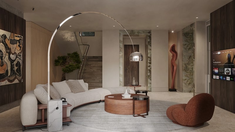 Thiết kế nội thất phòng khách độc đáo cho nhà phố Thiết kế nội thất phòng khách độc đáo cho nhà phố