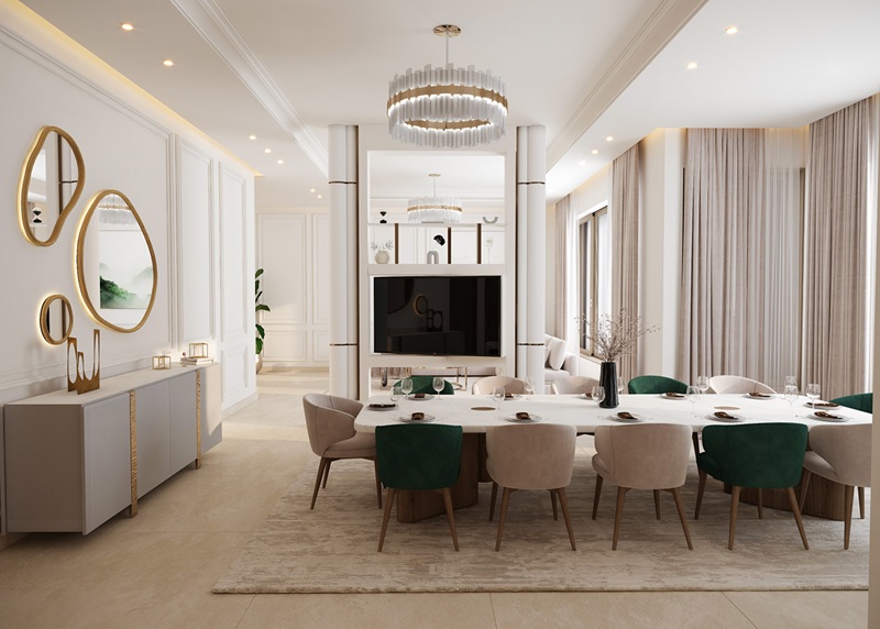 Thiết kế chung cư 3 phòng ngủ đẹp phong cách tân cổ điển