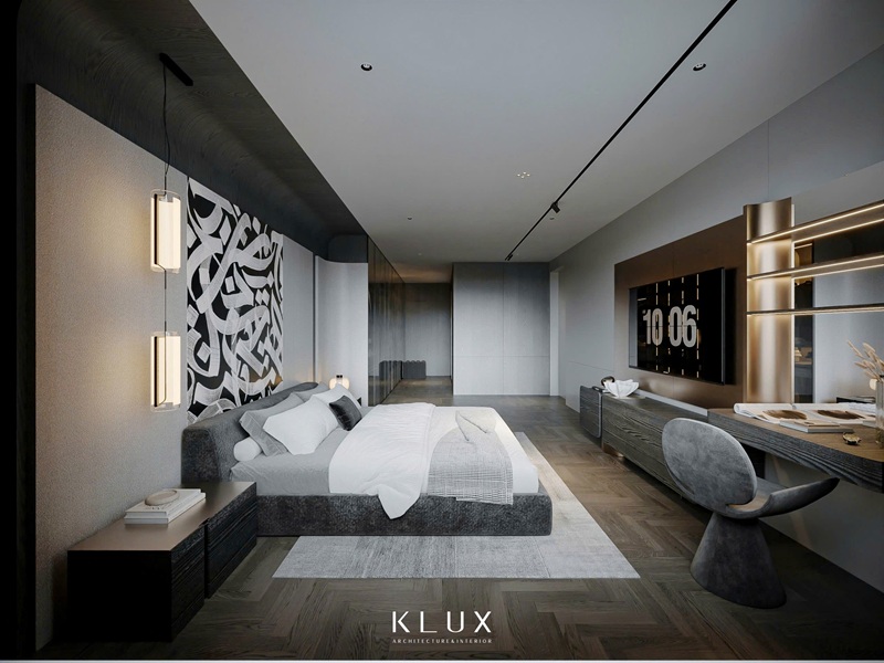 Thiết kế nội thất phòng ngủ master căn hộ 150m2 