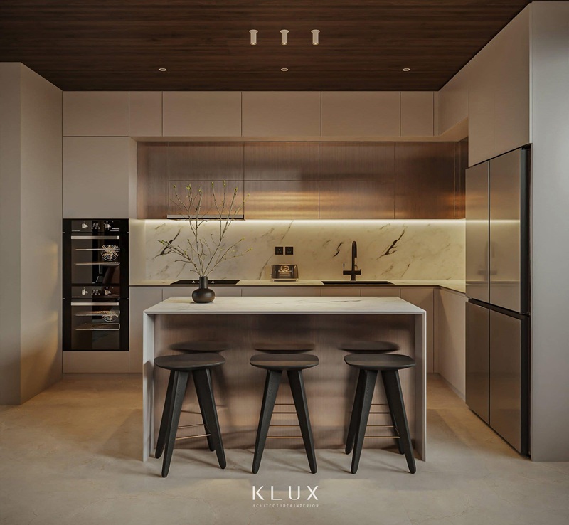 Không gian phòng bếp đơn giản nhưng vẫn rất sang trọng 