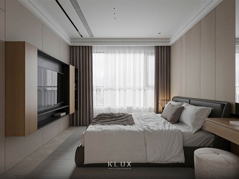 Phòng ngủ master tông màu trung tính nhẹ nhàng Phòng ngủ master tông màu trung tính nhẹ nhàng