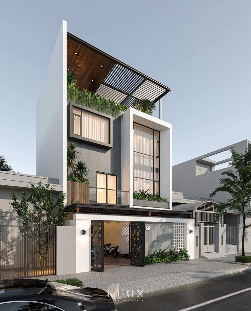 Thiết kế kiến trúc nhà phố ấn tượng Thiết kế kiến trúc nhà phố ấn tượng