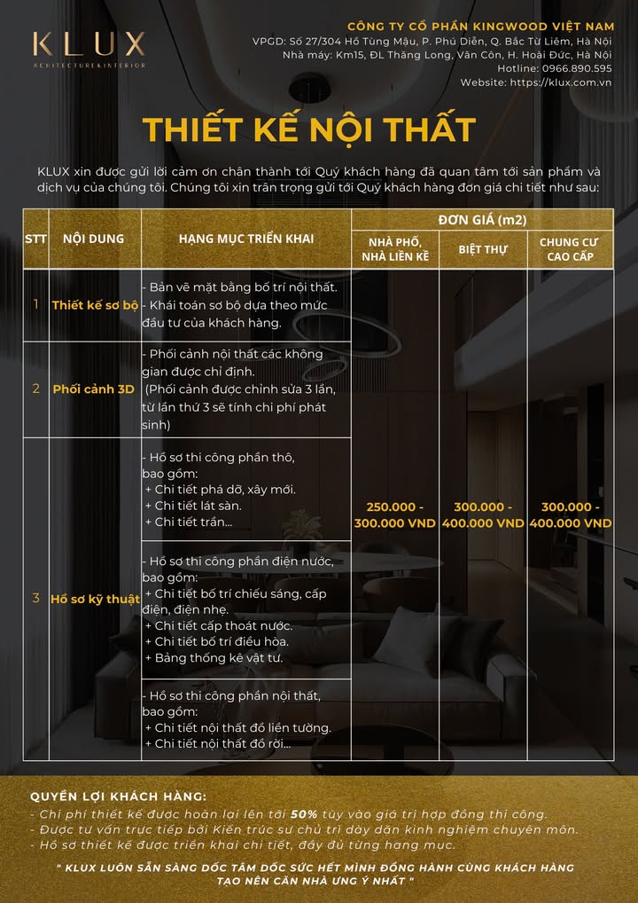 Giá thiết kế nội thất chung cư 150m2