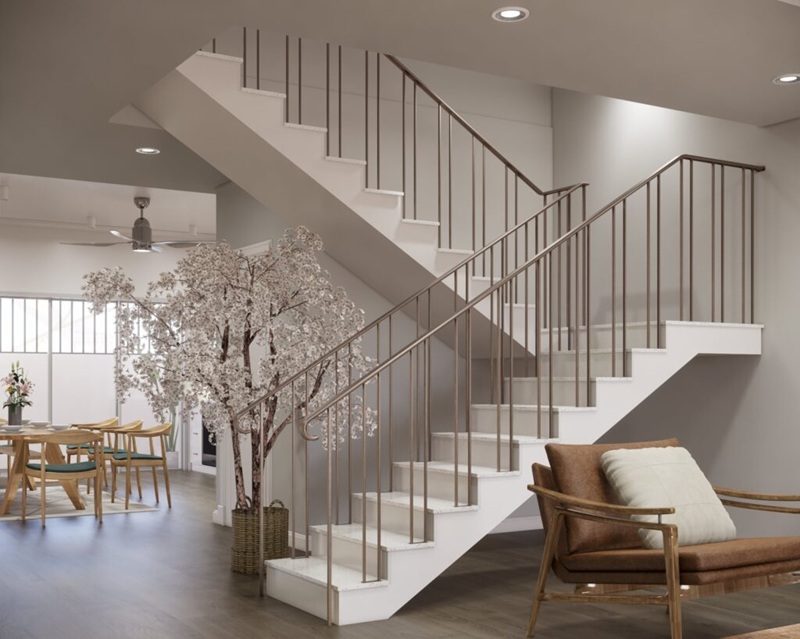 Thế nào là cầu thang đặt giữa nhà Thế nào là cầu thang đặt giữa nhà