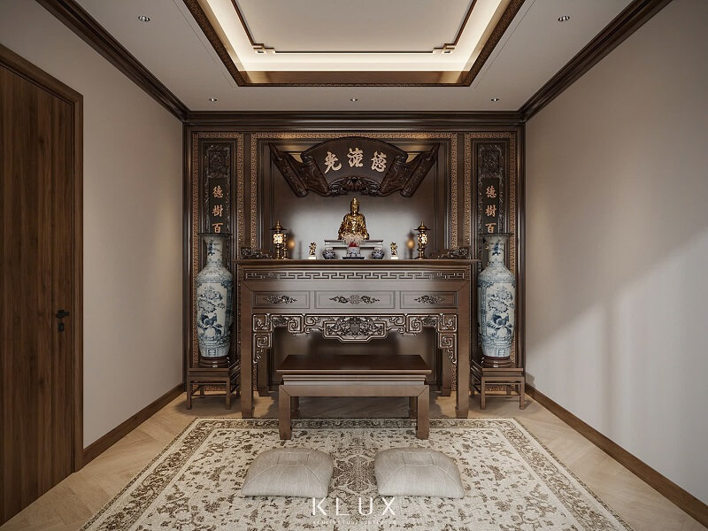 Phòng thờ nên đặt ở những vị trí riêng tư và trang trọng, cách xa với không gian phòng ngủ Phòng ngủ hợp phong thủy