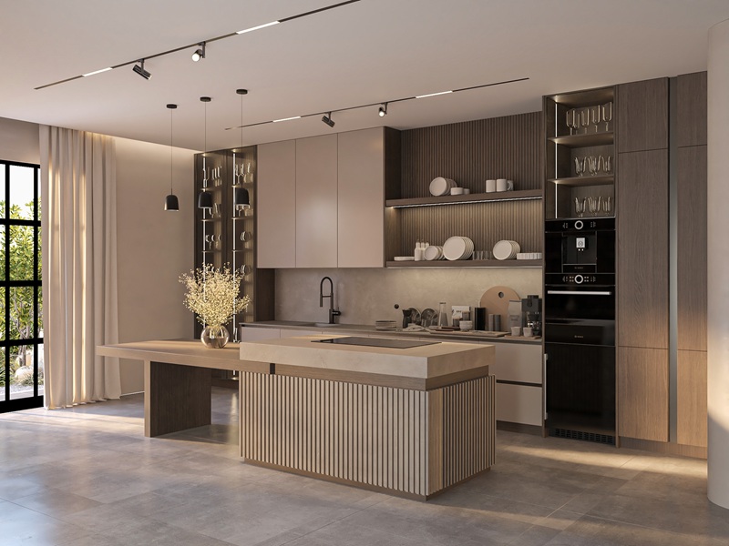 Thiết kế phòng bếp hiện đại cho biệt thự 