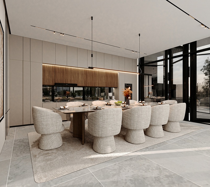 Thiết kế phòng bếp biệt thự tối ưu công năng hợp lý