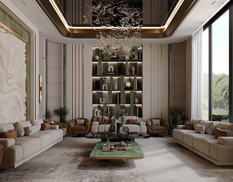 Bộ sofa kích thước lớn phù hợp với diện tích không gian 