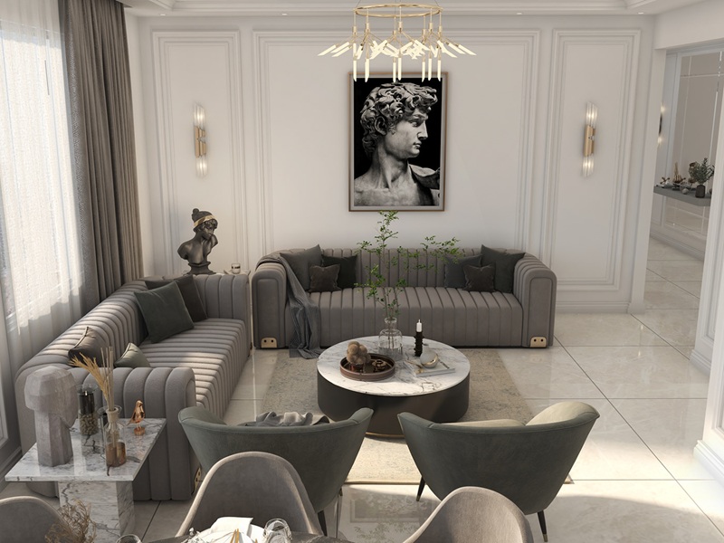 Phong cách nội thất Modern Classic giản lược bớt các chi tiết phức tạp 