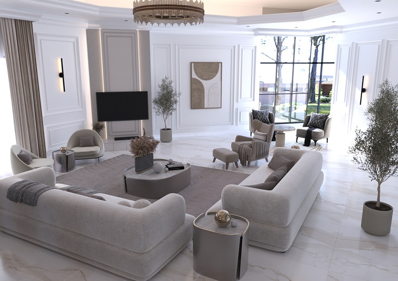 Phong cách nội thất Modern Classic kết hợp từng chi tiết nội thất một cách khéo léo