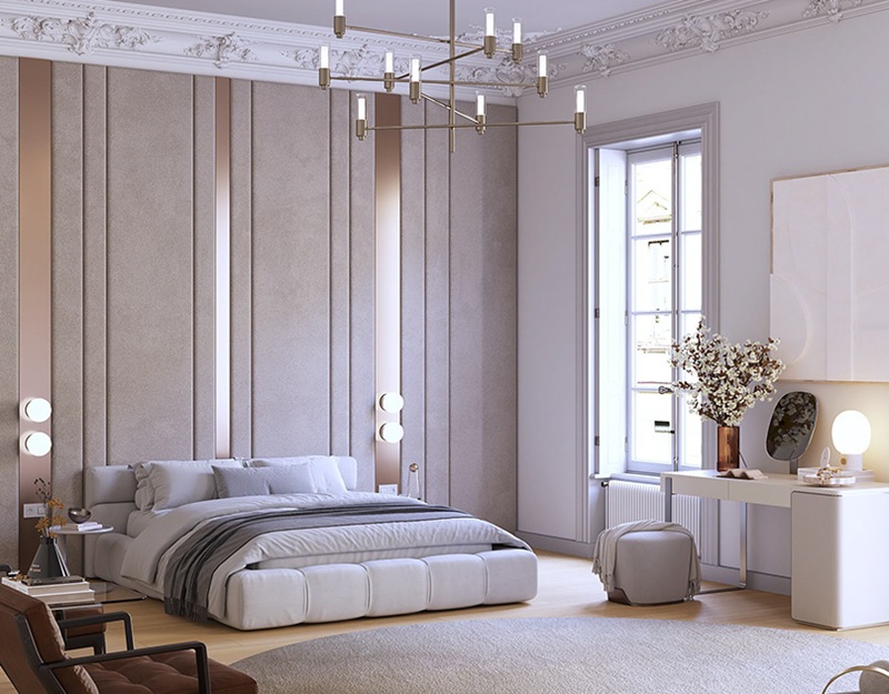 Phong cách thiết kế Modern Classic sử dụng bảng màu sắc trang nhã 
