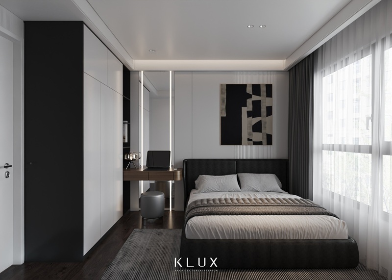 Phòng ngủ thiết kế theo tông tối tạo cảm giác dễ chịu hơn 