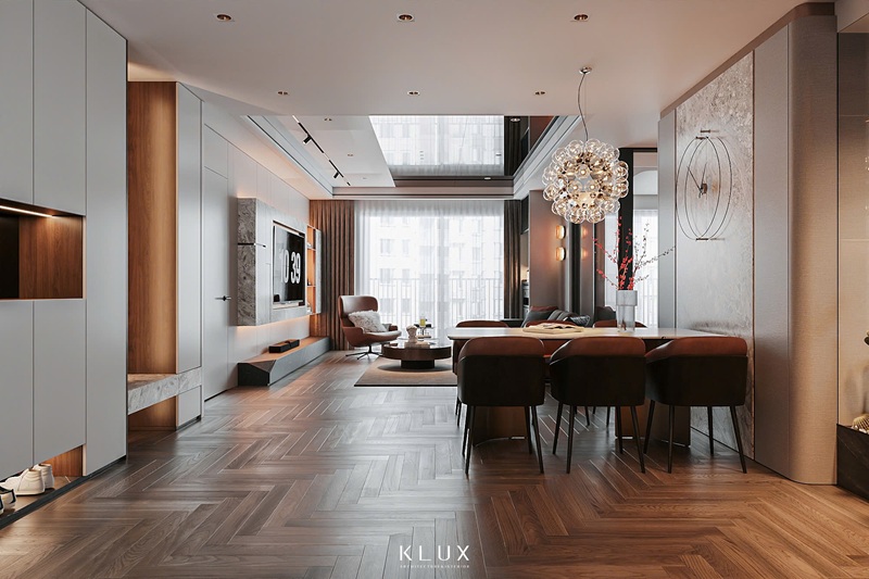 Thiết kế nội thất nhà chung cư 130m2 tối ưu ánh sáng tự nhiên