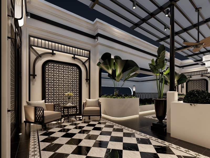 Thiết kế nội thất biệt thự Vinhomes phong cách Indochine 