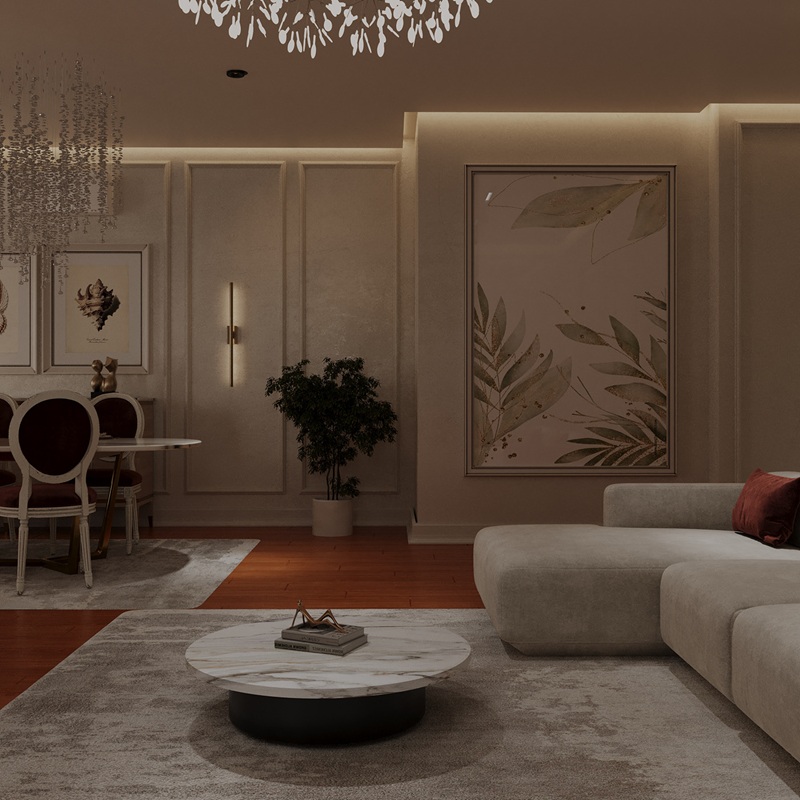 Từng chi tiết nội thất đều được bố trí và sắp xếp hợp lý đồng bộ với phong cách thiết kế