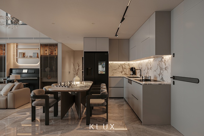 Không gian bếp hiện đại, sang trọng nhưng vẫn rất ấm cúng